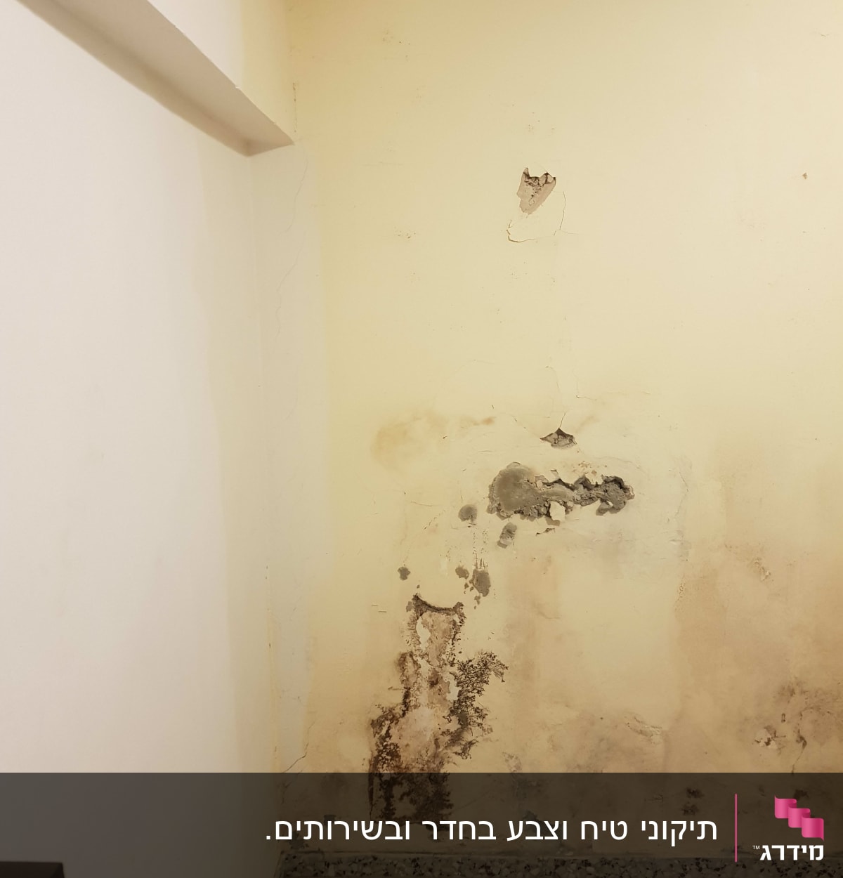 תיקוני טיח וצבע בחדר ובשירותים.